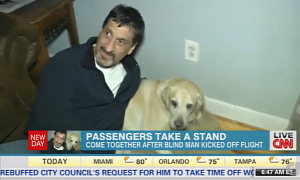 Passengers of US Airways Airplane Disembark after Blind Man and Guide Dog Get Kicked Out