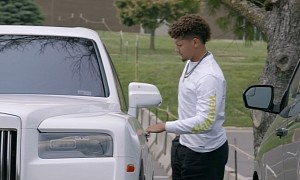 Patrick Mahomes Drives a White Rolls-Royce Cullinan With Massive White Wheels