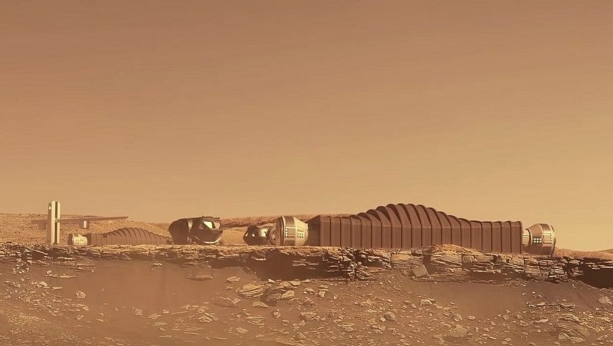 Rendering of habitat on Mars