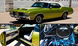 Perfectly Restored 1971 Oldsmobile 442 Shines Bright in Lime Green, Rare Too