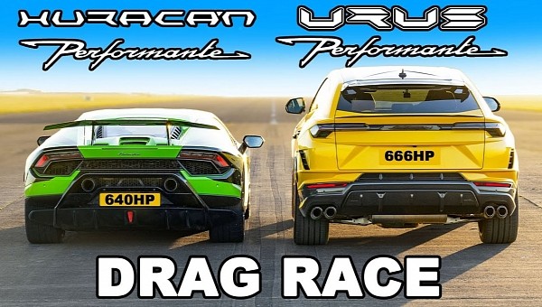 Performante drag race: Huracan versus Urus