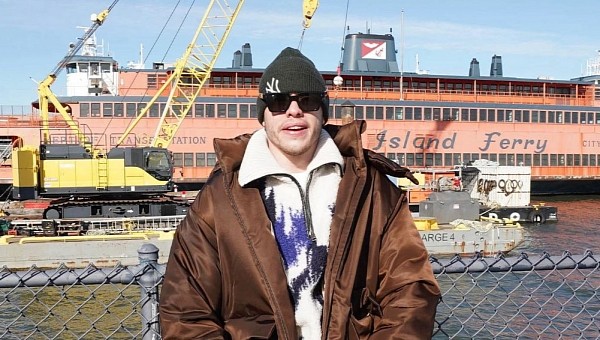Pete Davidson checks out his new boat, a decommissioned Staten Island ferry he plans to turn into a nightspot