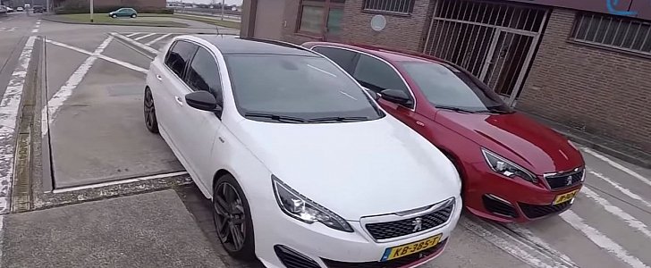 Peugeot 308 GTi 250 and 270 Models Frolicks on the Autobahn