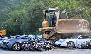 Philippines President Crushes $5M Worth of Smuggled Supercars With Bulldozers