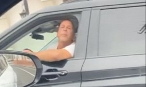 Phone Camera Captures Furious Driver Acting Like a 3-Year-Old During Road Rage Incident