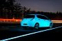 Phosphorescent Nissan Leaf on Glowing Highway Looks Like a Scene From Avatar