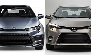 Photo Comparison: 2020 Toyota Corolla Sedan vs. 2014 Toyota Corolla Sedan