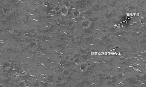 Photo From Space Shows Chinese Hardware on Mars, Slightly Damaged Planet Surface