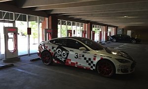 Pikes Peak Record Holding Tesla Model S Abandoned at a Supercharger in Colorado