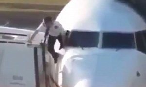 Pilot Tries to Climb Into The Cockpit Through Passenger Window Before Takeoff