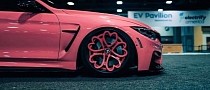 Pink BMW M4 With Heart-Shaped Wheels Became a Glorious Valentine's Day Fail