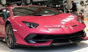 Pink Lamborghini Aventador SVJ Is Actually "Rosso Porphyrios"