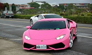 Pink Lamborghini Huracan Driven by Taiwanese Woman Causes a Stir
