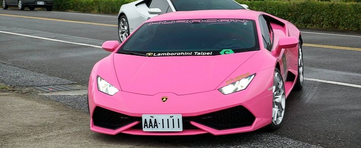Pink Lamborghini Huracan Driven by Taiwanese Woman