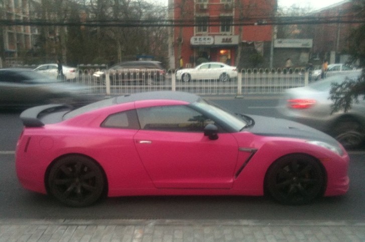 Pink Nissan GT-R in China