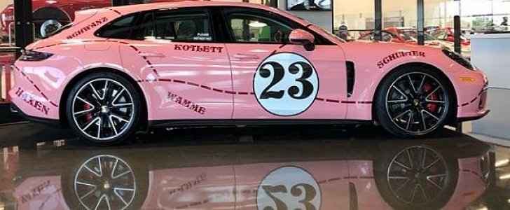 Pink Pig Porsche Panamera Turbo Sport Turismo
