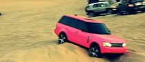 Pink Range Rover Stuck in the Desert