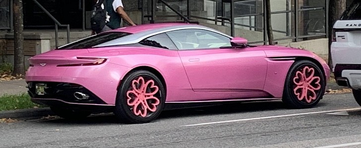 Pink Aston Martin DB 11 with heart-shaped spokes is one way to stand out, Paris Hilton-style
