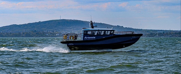 The Pioneer of Belfast is the first electric foiling commercial workboat