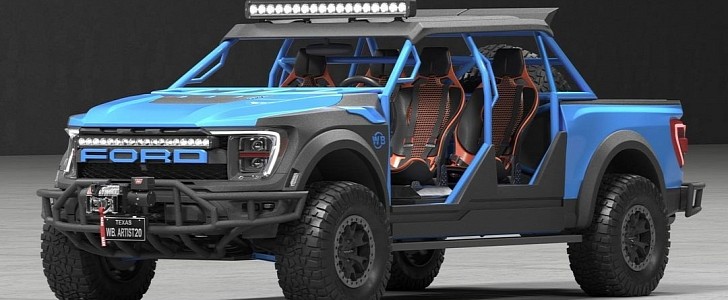 Piped Ford F-150 Dune Raptor rendering by wb.artist20
