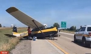 Plane Lands on the I-55 in Illinois, Crashes into Chevrolet Malibu