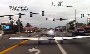 Plane Lands on Washington State Road, Stops at Red Light