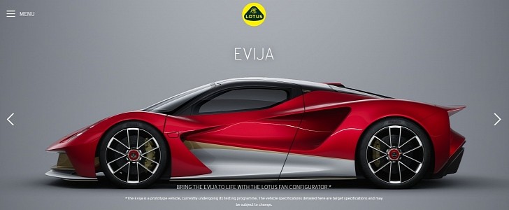 2021 Lotus Evija Configurator