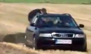 Plowing with an Audi A4 Avant quattro