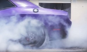 Plum Crazy Dodge Challenger Hellcat Does Monster Burnout