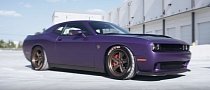 Plum Crazy Dodge Challenger Hellcat Gets ADV.1 Wheels with Exposed Hardware