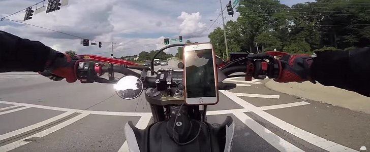 Hunting Pokemons on a motorcycle