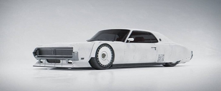 “Polar” Mercury Cougar classic muscle car restomod rendering by al3x.blend 