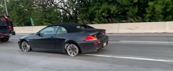 Man drives BMW on the rims, tears up the highway in Philadelphia