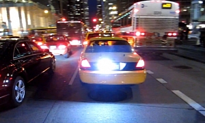 Police Car Disguised as Yellow Cab in Manhattan