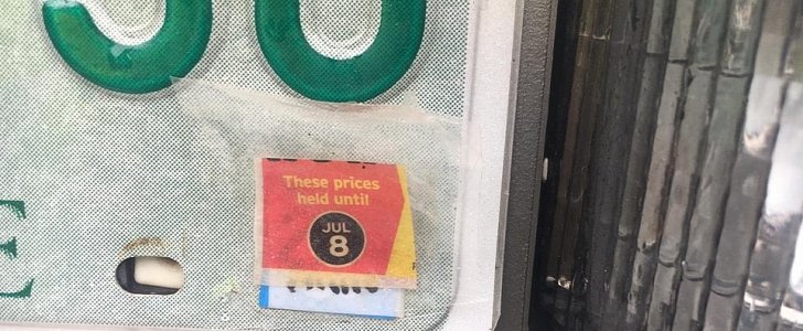 Inspection sticker "faked" with cheese wrappers