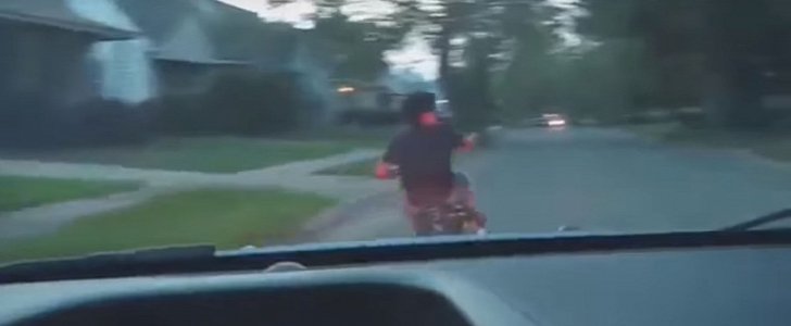 Teenager on mini-bike