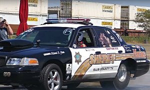 Police Ford Crown Victoria Turned Drag Racer Serves and Protects Speed in Texas