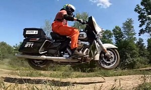 Police Harleys Go for an Off-Road Fun Ride, They're As Unstoppable as They Come