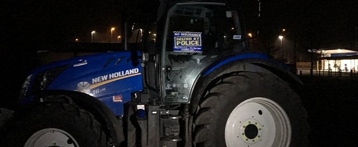 UK police seize farm tractor used for drag racing motorbikes