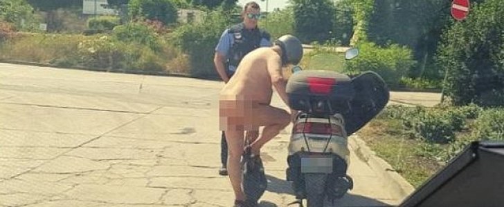 German dude rides scooter naked because "it's too hot," gets pulled over