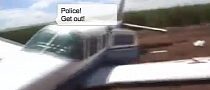 Police SUV Smashes into Smugglers' Airplane