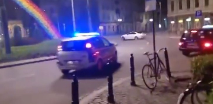 Police chasing Drifting BMW E92 M3