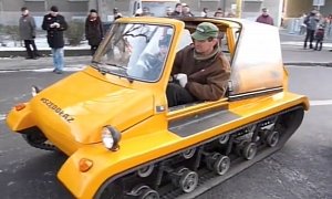 Polish Fiat 126p with Tracks Is Crappiest Yellow Tank Ever