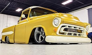 Pontiac GTO-Powered 1957 Chevrolet 3100 Drags Its Body on the Floor Like a Boss
