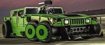 “Poor Man's Green” Blown Hummer Gets Down to Business, F1 Six-Wheeler Style