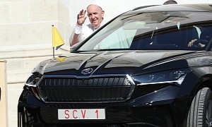 Pope Francis Visits Slovakia in Modified Skoda Enyaq iV Electric Vehicle