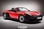 Porsche 718 Boxster Base Spec Rendered with Plastic Bumpers and Steel Wheels