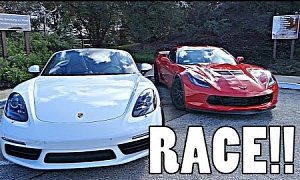 YouTubers Rent Porsche 718 Boxster S and Corvette Z06, Race Them For 135 Miles