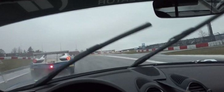 Porsche 718 Cayman GT4 Clubsport Passing Cars on Nurburgring