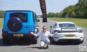 Porsche 718 Cayman GT4 Drag Races Tuned AMG G 63, Someone Gets Blown Away